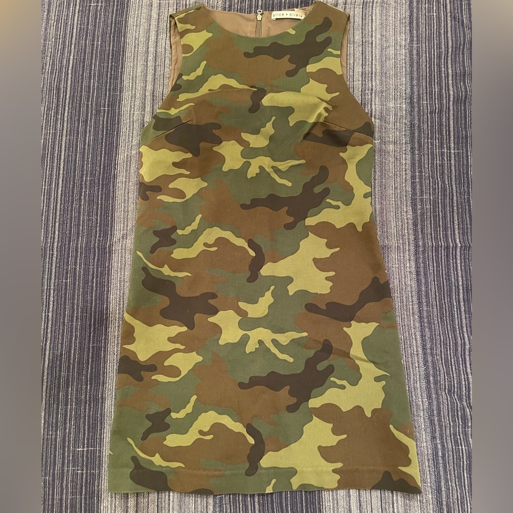 Alice + Olivia Clyde Camo Sleeveless Mini Dress Size 0